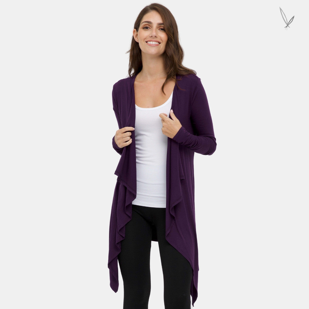 Waterfall Cardi - Plum