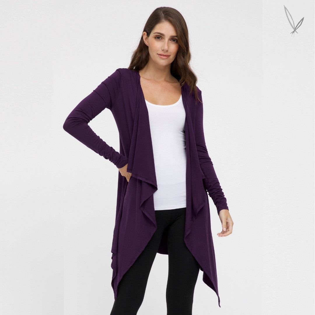 Waterfall Cardi - Plum