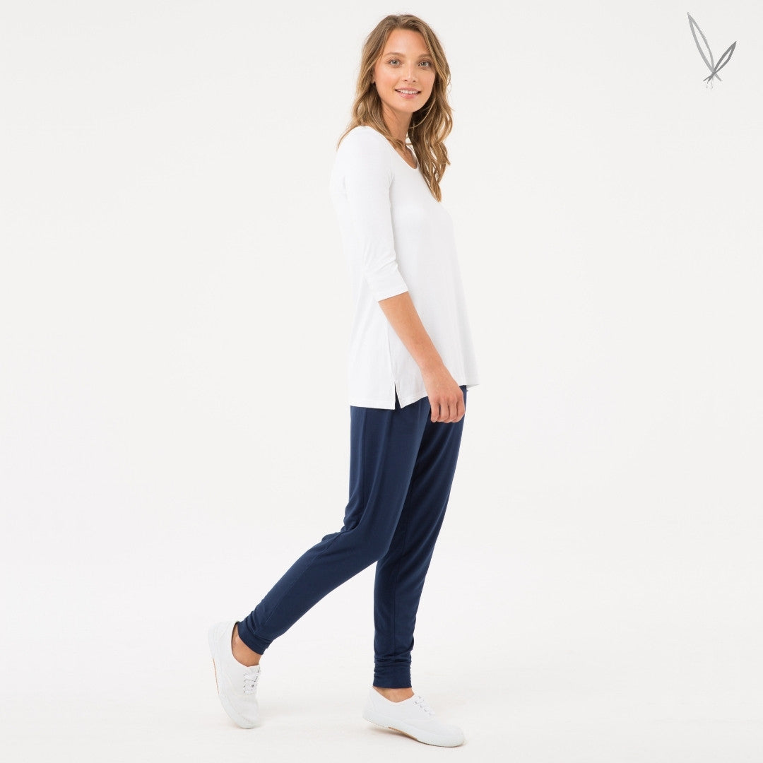 Women's Bamboo ¾ Sleeve St Tropez - White