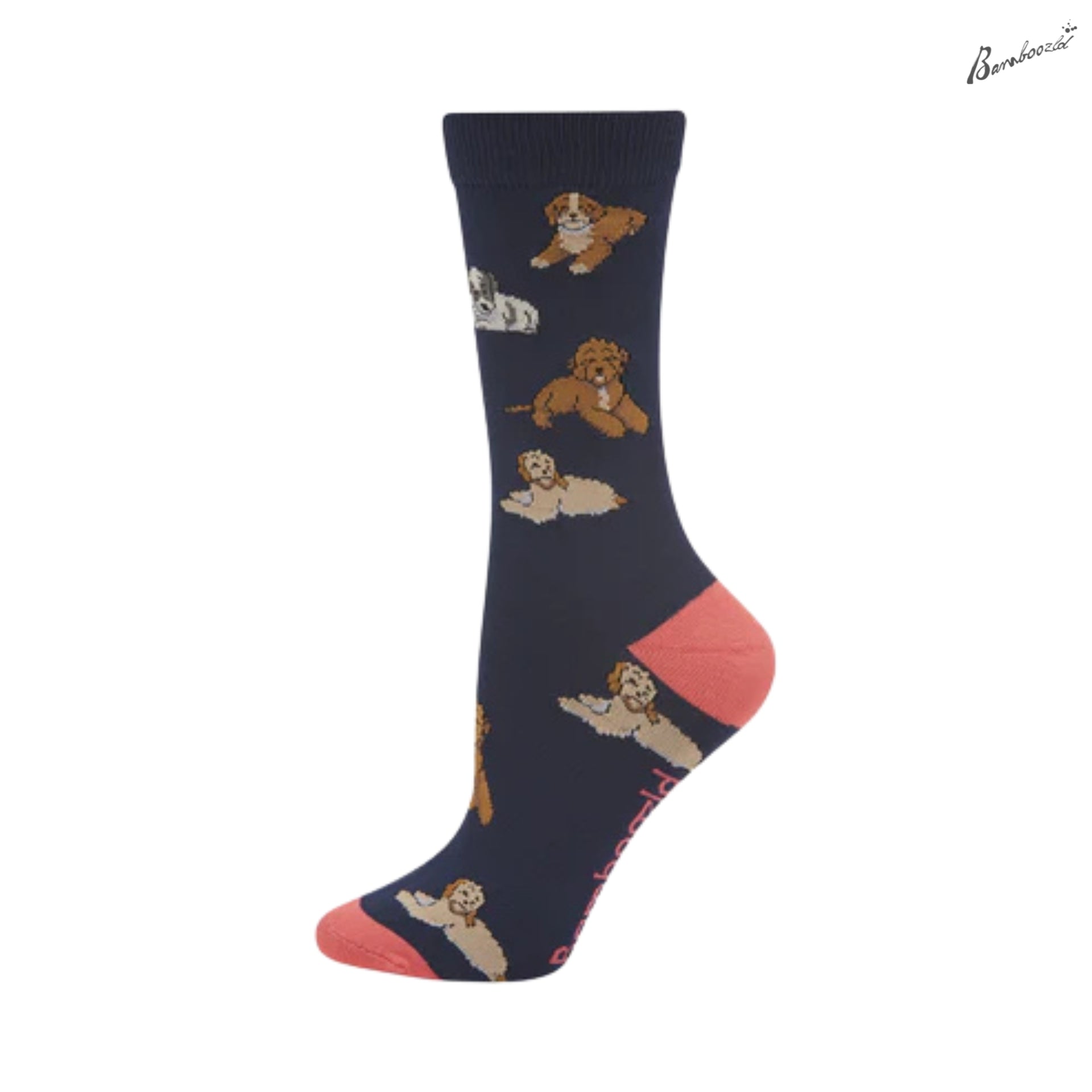 Bamboo Crew Sock - Cavoodles Navy