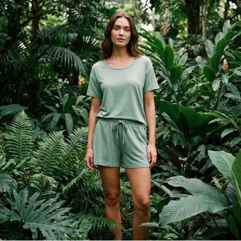 Bamboozld Women's Comfy Bamboo Jersey Sleep Shorts - Sage