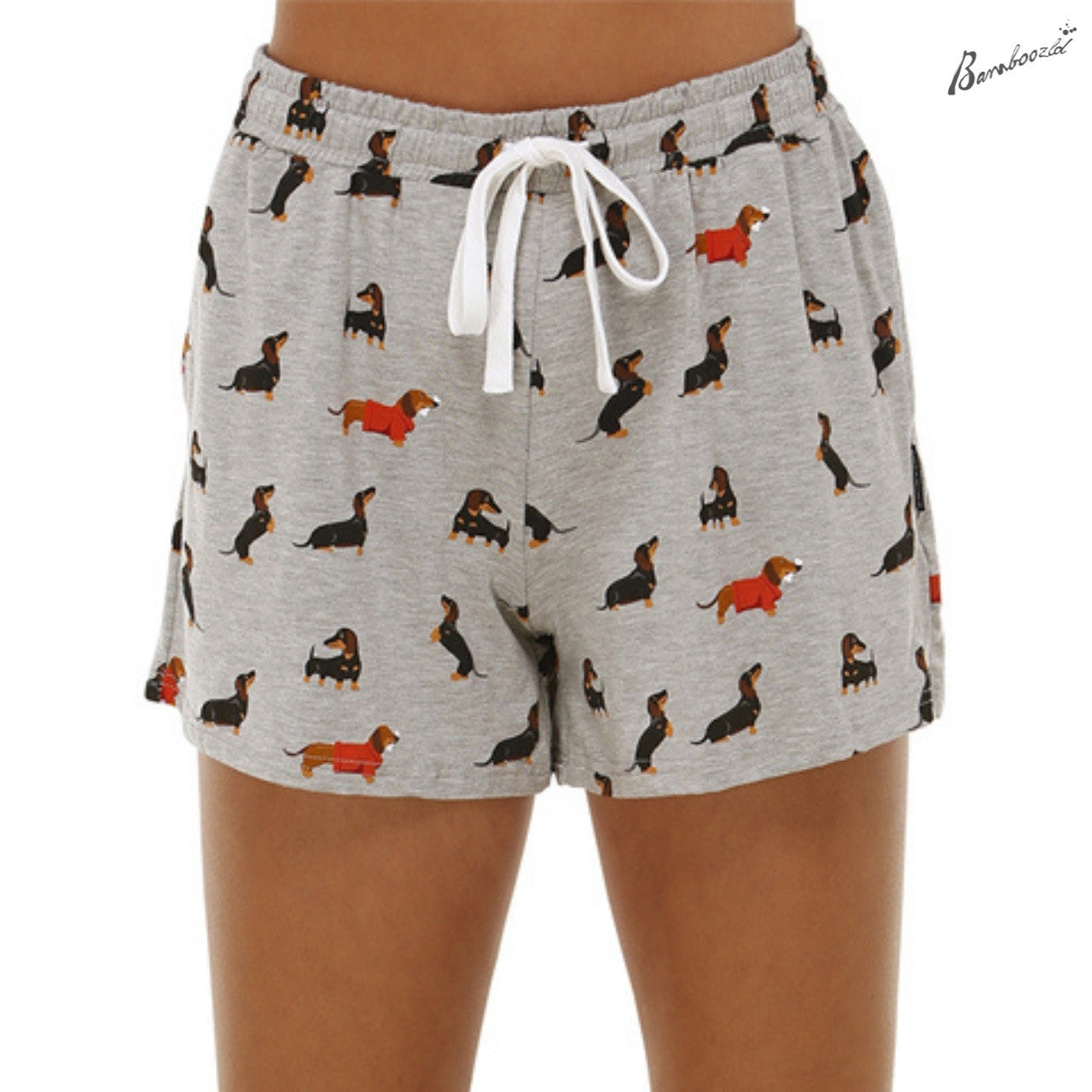 Women's Bamboo Jersey Sleep Shorts - Weiner Dogs