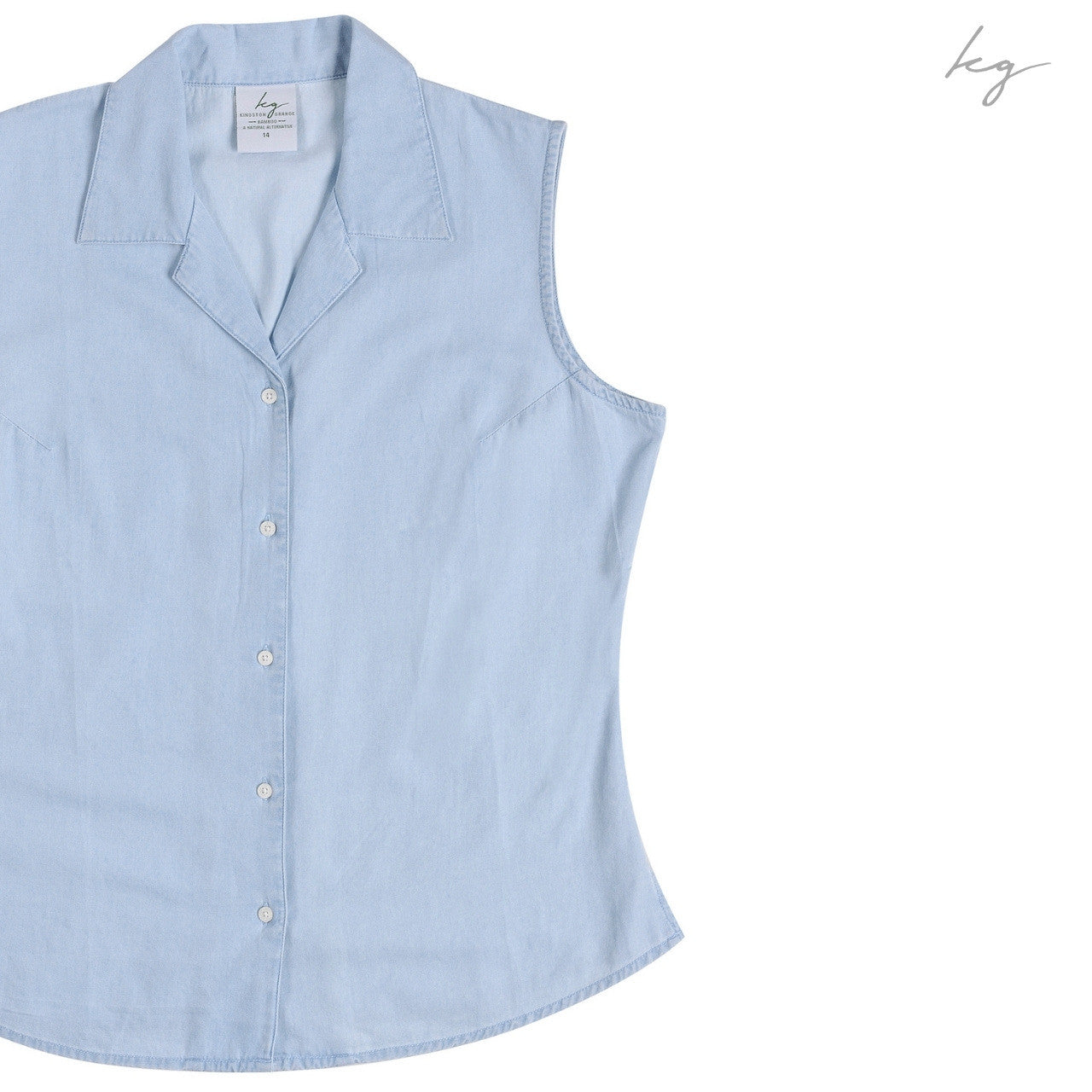 Sleeveless Shirt - Denim Chambray
