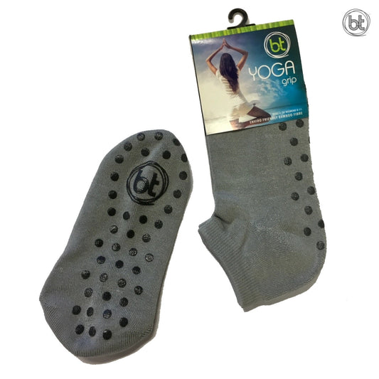 Yoga Grip Bamboo Socks - Grey