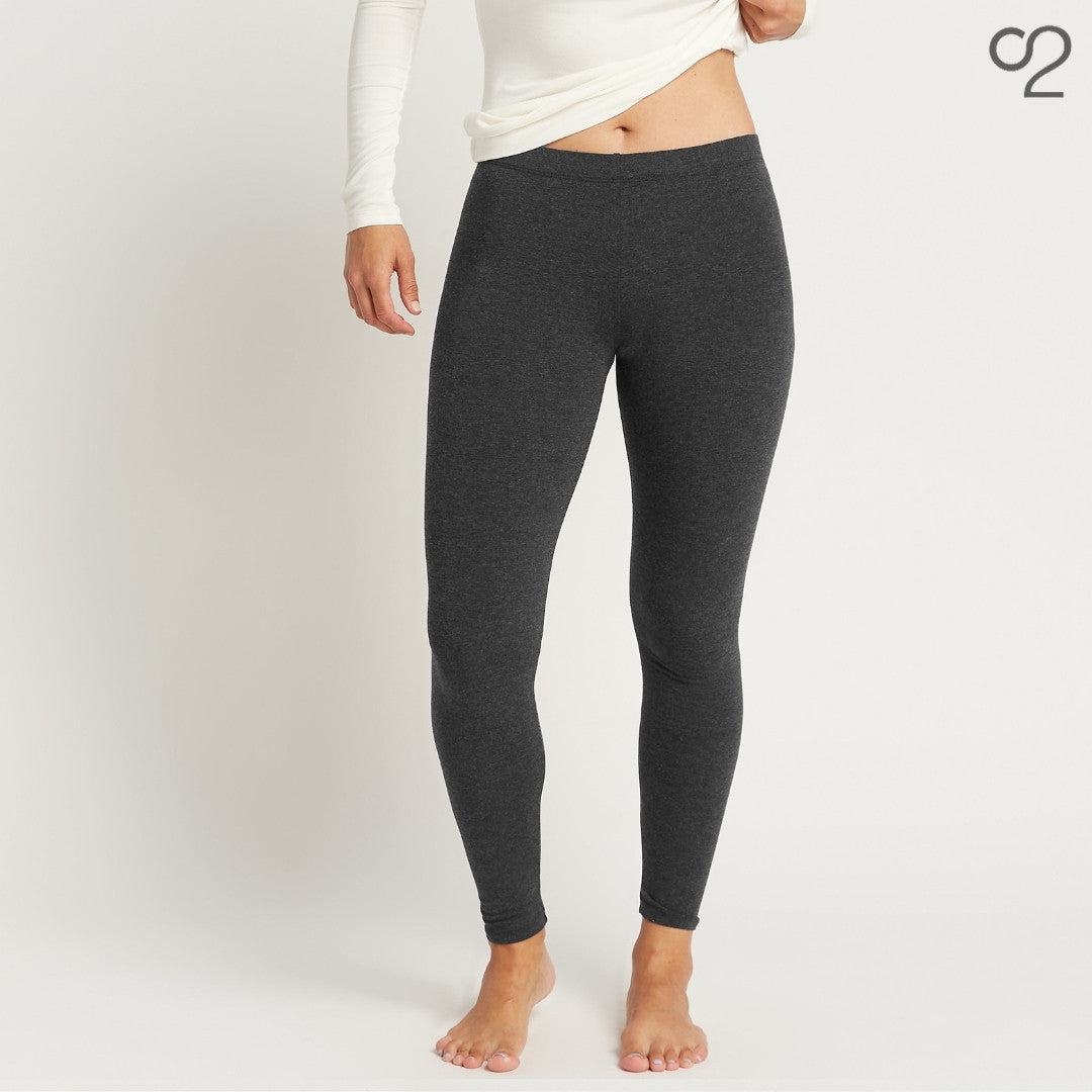 Full Length Bamboo Leggings - Charcoal Fleck