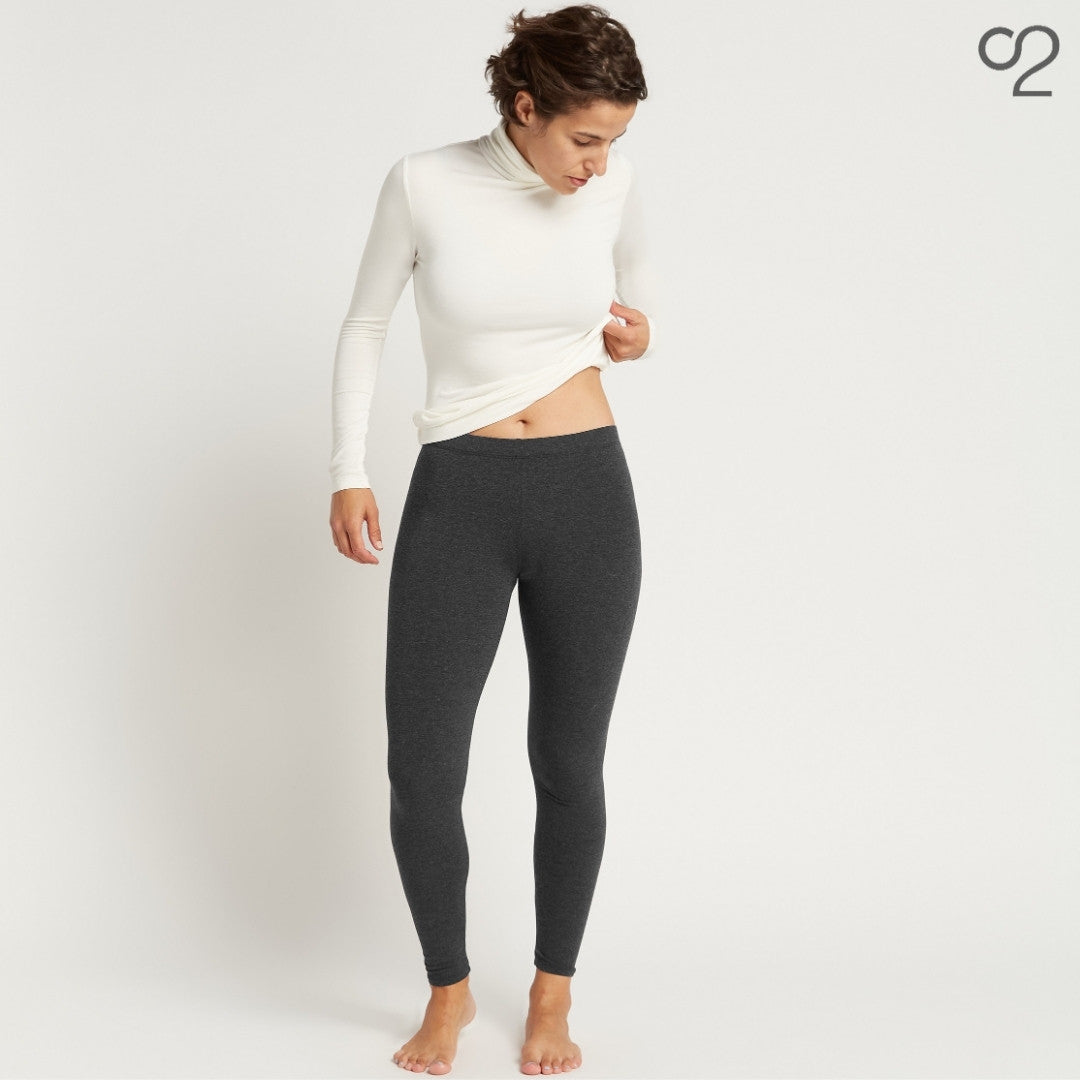 Full Length Bamboo Leggings - Charcoal Fleck