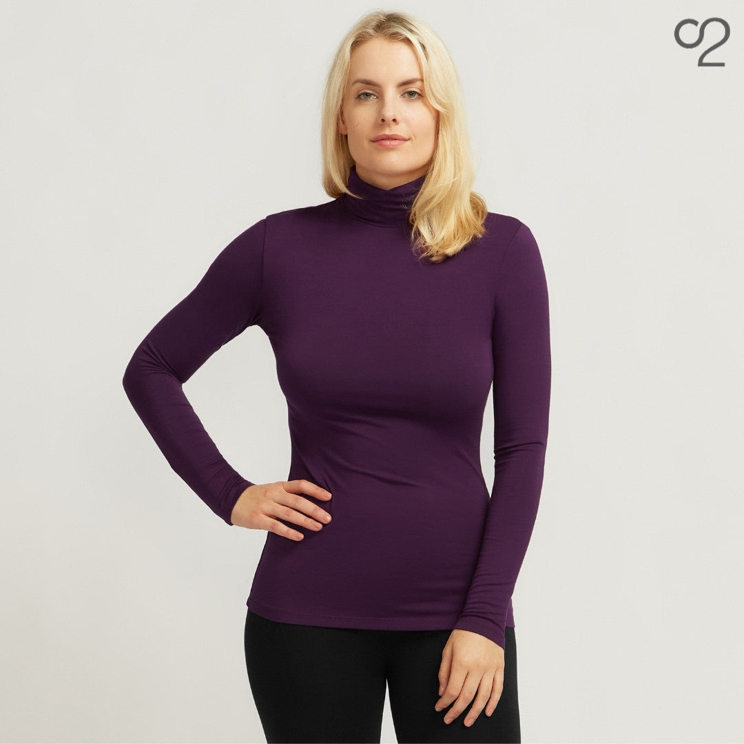 O2 Turtle Neck Skivvy - Purple