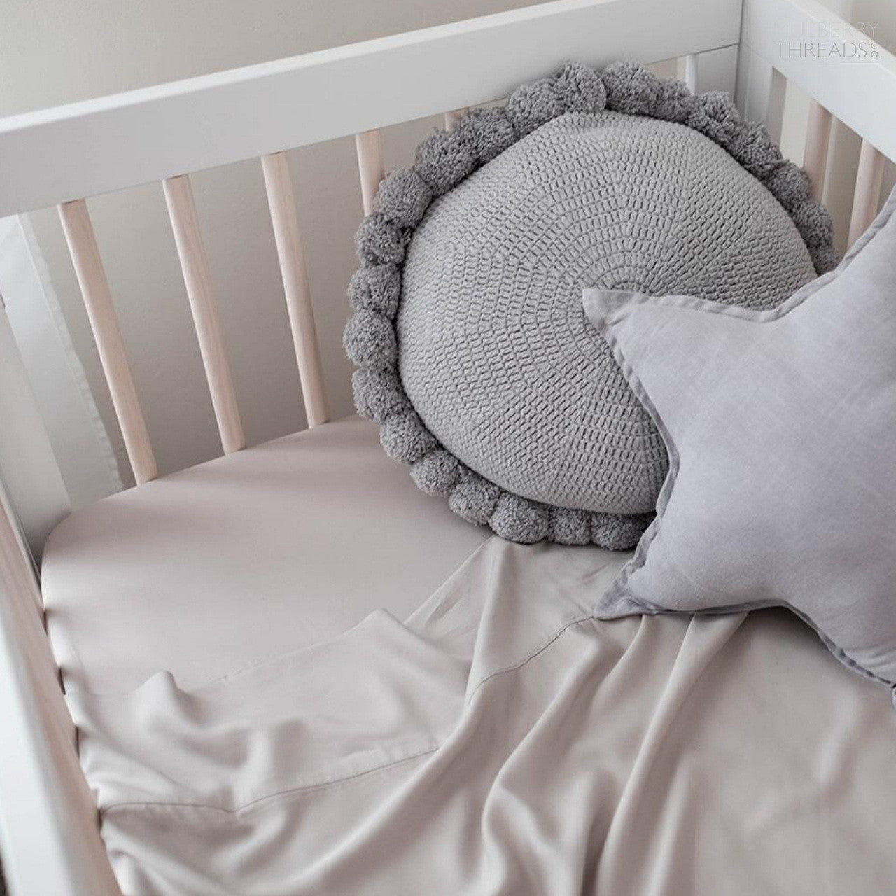 Cot Sheet by Mulberry Threads Co. - Platinum