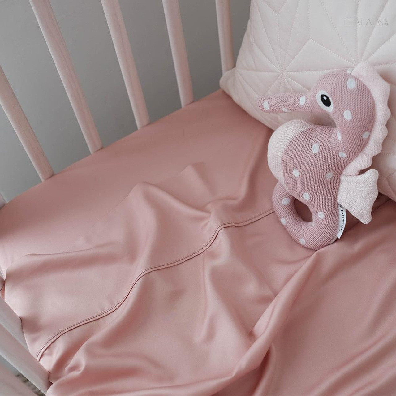 Cot Sheet by Mulberry Threads Co. - Rose