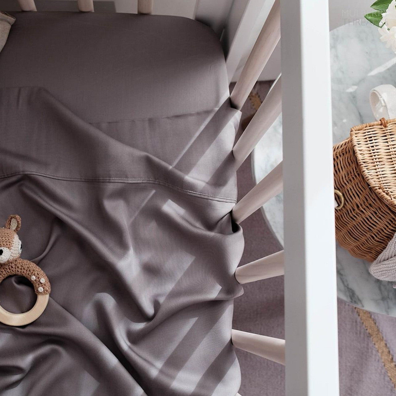 Cot Sheet by Mulberry Threads Co. - Steel
