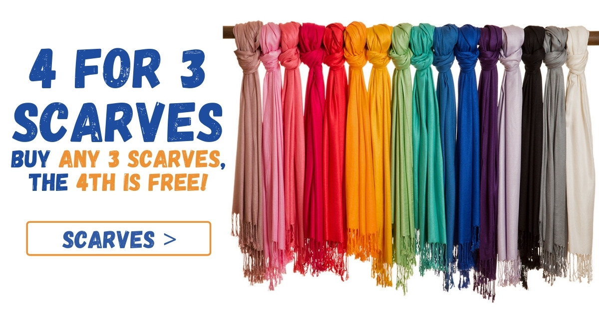 Purchase 4 BT 100% Scarves and only pay for 3